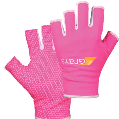 Grays Skinfit Halbfinger Thermo Hockey Handschuhe Pink - Kostenloser Versand