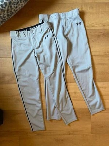 Under Armour boys large baseball pants grey set of 2 - Picture 1 of 12