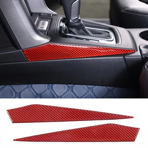 Red Carbon Center Control Side Trim Accessories Kit For Subaru Forester 2013-18 - Picture 1 of 12