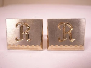 R Monogram Initial Letter Vintage HICKOK Cuff Links robert ronald richard ryan - Picture 1 of 7