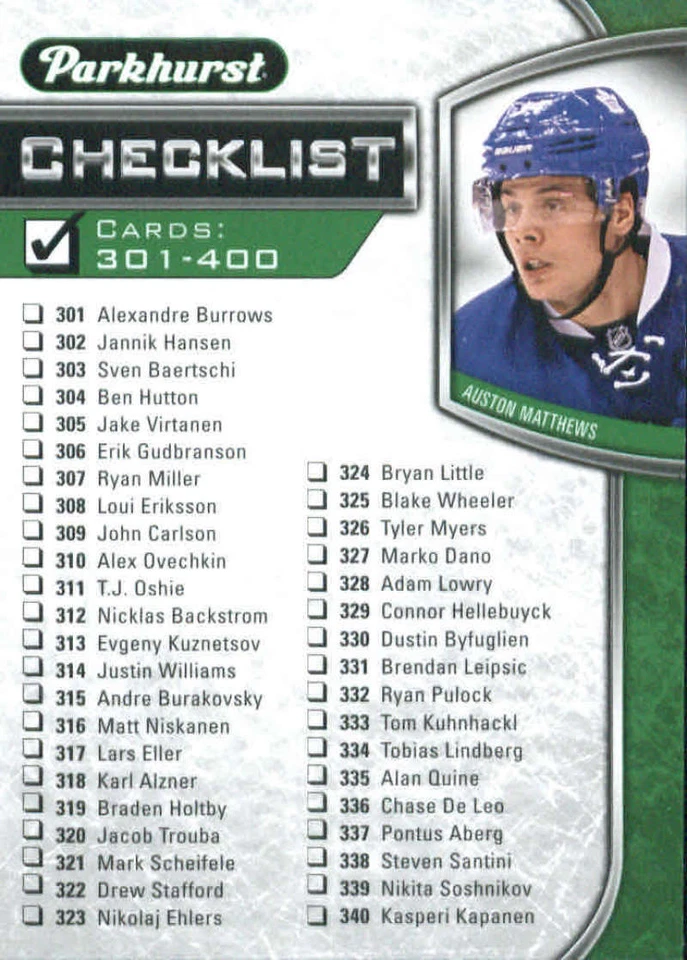2016-17 Upper Deck Parkhurst #400 Auston Matthews Toronto Maple Leafs - Image 1 of 1