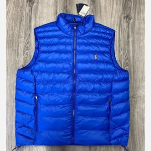 Polo Ralph Lauren Packable Full Zip Puffer Lightweight Vest Blue Size XL - Picture 1 of 5