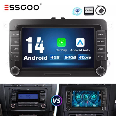 Für VW GOLF 5 6 Passat Touran Tiguan Android 14 Apple Carplay Autoradio GPS Navi - Bild 1 von 4