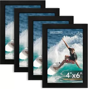 HappyHapi 4x6 Bilderrahmen, 4er Set schwarze Bilderrahmen, Tischplatte oder Wand - Bild 1 von 1