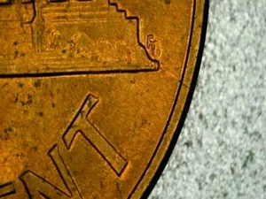 Double Die Break BU 1959 Lincoln Memorial Cent Error. 59A - Picture 1 of 6