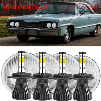 Faros LED redondos de 5,75" 5-3/4" alto/bajo para Toyota Celica 1972-1979 Corona 4 piezas Foto 1 de 4