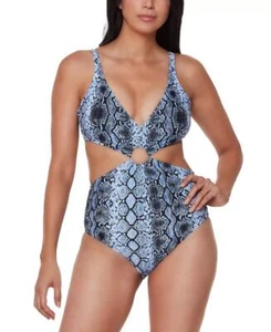 Bar III Damen Periwinkle Allure Printed Ring Monokini Einteiler Badeanzug Gr. L - Bild 1 von 1