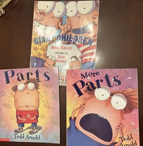 Lot Of 3 PB Books Giant Children, Brod Bagert, Parts, More Parts By Tedd Arnold - Imagen 1 de 4