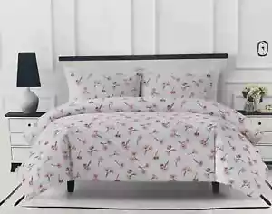 KATE SPADE Falling Poppies Pink Red Full Queen Size Cotton Comforter 3 pc SET - Picture 1 of 5