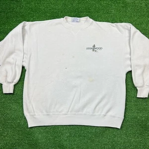 Vintage 80's Stonewood Lake Tahoe Sweatshirt White Size XL Distressed Hanes USA - Bild 1 von 20