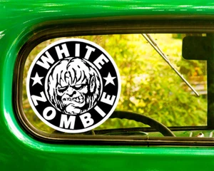 2 WEISSE ZOMBIE BAND ABZIEHBILDER Aufkleber Bogo für Auto Stoßstange Laptop Fenster - Bild 1 von 1