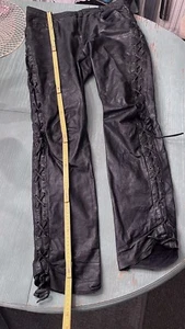 Lederhose, Bikerhose, Rocker, Hochwertig, Schnürhose - Bild 1 von 4