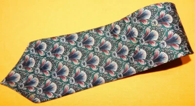 CORBATA FLORAL GUY LAROCHE HECHA EN CANADÁ VERDE/AZUL/ROJO - CORBATA - CORBATA DE DISEÑADOR. Foto 1 de 3