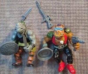 KOMPLETT 1988 Softhead Bebop & Rocksteady Vintage TMNT Ninja Turtles Actionfiguren  - Bild 1 von 11