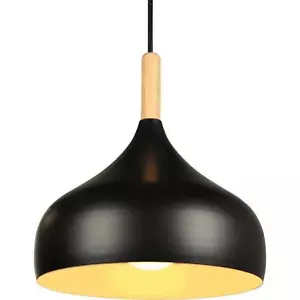 Lámpara Suspensión Moderna Escandinava Gota E27 Metal Madera - Imagen 1 de 4