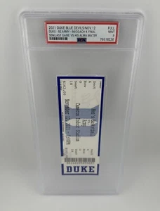 2021 Duke Vs Army NCAA Basketball Coach K Final Season Full Ticket RARE PSA 9 - Picture 1 of 8