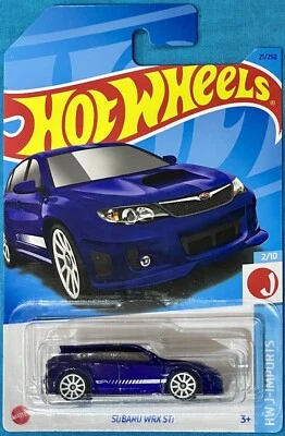 HOT WHEELS 2022 - BLUE SUBARU WRX STI #021/250 - HW J-IMPORTS - LONG CARD - Image 1 of 2