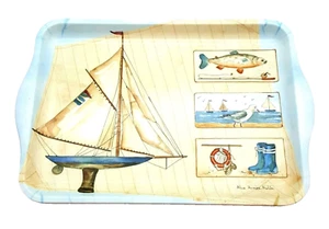 Alie Kruse Kolk Plateau Mélamine Voile Nautique avec Poignées Voilier 13" - Photo 1 sur 8