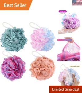 Aquam Colorful Bath Loofahs with Hanging Ropes - Perfect Spa Shower Experience - Picture 1 of 10