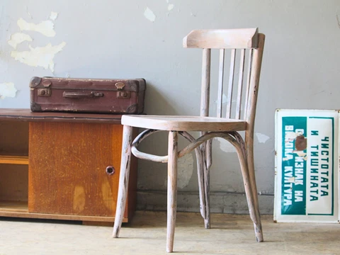Vintage Old Wooden Shabby Chic Chair Style Distressed Finish Rustic Home Decor Cover