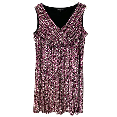 Jones Wear New York  24w Dress Floral Fit Flare Purple Black White Dress - Image 1 of 4