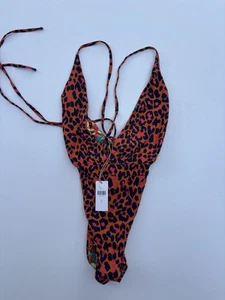 Maaji Swimwear One Piece NWT Leopard Anthropologie NEW Reversible Floral Small - Picture 1 of 7