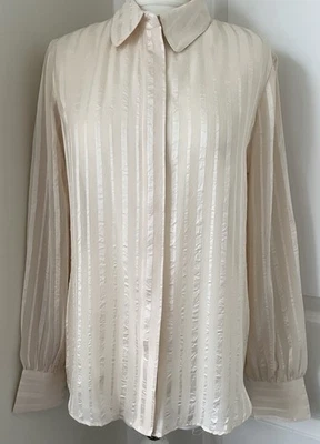 Новый с Ярлыками манго костюм коллекции блузка рубашка атласная полоса чистый персик абрикос средний - Изображение 1 из 4