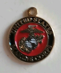 Military U.S. Marine Corps Logo Gold Tone Bracelet Charm 1/2" New #ML 69 - Bild 1 von 4