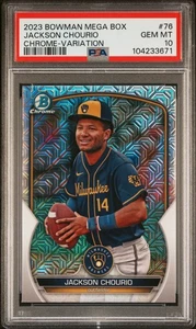 2023 Jackson Chourio Bowman Mega Chrome Variation Mojo Refractor Rookie PSA 10 - Bild 1 von 2