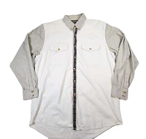 Spindle River Men’s Large Western Shirt Two Tone Button Down Tapestry Trim L - Picture 1 of 12