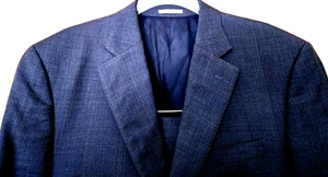Peter Millar 100% Wool Dark Blue Grey  2 Piece Suit 44R Blazer & Pants Designer - Picture 1 of 6