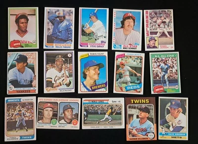 Lot Of 15 - ASST TOPPS BASEBALL CARDS 1974 to 1984 HOF STARS KILLEBREW BENCH ++ - Image 1 of 2