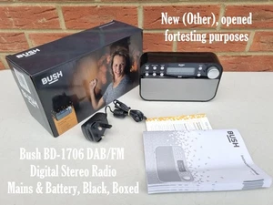 Radio stereo digitale Bush BD-1706 DAB/FM - rete e batteria - nero - con scatola - Foto 1 di 24