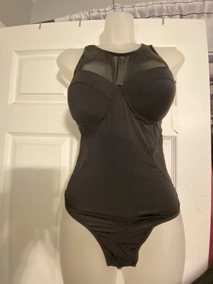 Rene Rofe Essentials Black Thong Bodysuit, Small. NWT - Image 1 of 4