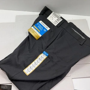 Haggar Cool 18 Pro 34x30 Straight Fit Gray Flat Front Stretch Mens Dress Pants - Picture 1 of 4