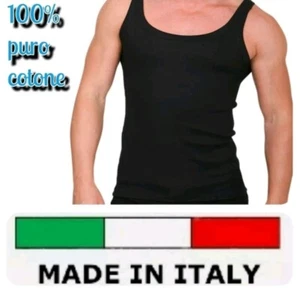 3-6 CANOTTE UOMO A COSTINA COTONE 100%MADE IN ITALY BIANCO NERO INTIMO VOGATORE - Bild 1 von 2