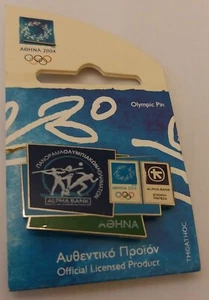 ATHENS 2004 ALPHA BANK OLYMPIC PANORAMA OFFICIAL SPONSOR PIN ON ORIGINAL CARD - Bild 1 von 2