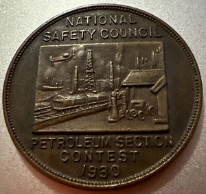 Vintage National Safety Council 1930 Coin - Contest Winner in Petroleum Section - Picture 1 of 2