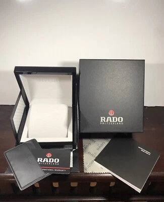 RADO Empty Luxury Watch Piano Finish Display Box with Guarantee Card & Booklet - Image 1 of 4