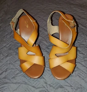 Mossimo Supply Co Womens Brown Straps Buckle Wedge Heels Shoes 8 - Picture 1 of 8