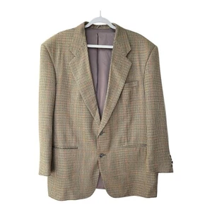 Giacca blazer uomo David G. Cotugno 2 bottoni seta lana beige giallo pied de poule - Foto 1 di 14