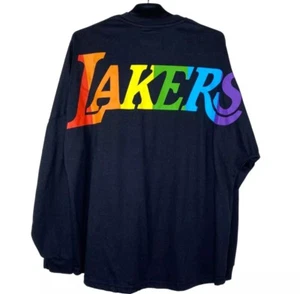 LA Lakers Pride Night Long Sleeve Black XL Ring Spun Cotton T Shirt - 10.13.23 - Picture 1 of 3