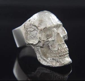 Real .925 Sterling Silver Skull Biker Ring Ghotic Handmade Heavy Anillo Plata - Picture 1 of 7