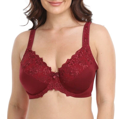 Lencería sexy para mujer sujetador push up con aros bralette de encaje minimizador sin relleno Foto 1 de 4