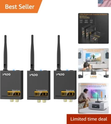 Dual Receiver 2.4Ghz Wireless Audio Transmitter - Unmatched Sound Quality - Image 1 of 4