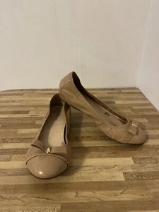 Cole Haan Monica Sandstone Tan Bow Detail Cap-Toe Ballet Flat Pull On Shoes 10B - Picture 1 of 9