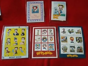 5 Betty Boop Plate Block Stamps Sheets - Picture 1 of 1