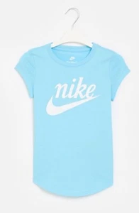 $20 Nike Baby Girls Aquarius Blue T - Shirt Size 6X - Picture 1 of 2