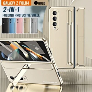 Funda protectora híbrida de cuero y vidrio a prueba de golpes para Samsung Galaxy Z Fold 4 5G Case Cover - Imagen 1 de 17