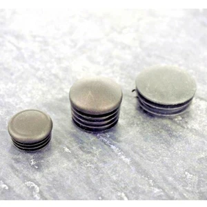 Round, Ribbed, Hole Bungs, Domed, plastic Insert, Black, Various Sizes. - Picture 1 of 8